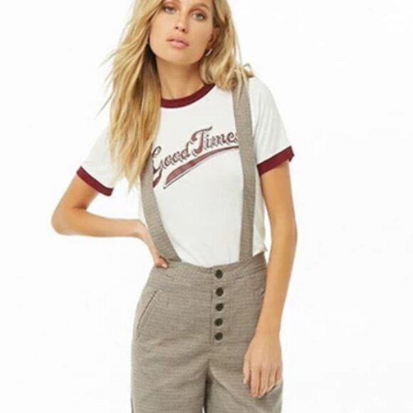 Forever 21 Black High Waist Suspender Pants 🐱 - Picture 11 of 12